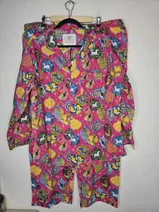 NWT 2 PC SET Print Fresh Pajamas Anthropologie 2X Pink Deck The Halls - Picture 1 of 17