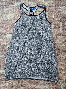 Vintage Adidas Mini Dress Women's Size M Blue & White Floral Elastic Bottom - Picture 1 of 8