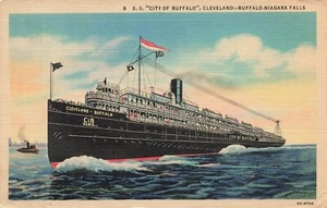 1930's Steamship Postcard City of Buffalo Cleveland Buffalo Niagara Falls S73 - Picture 1 of 2