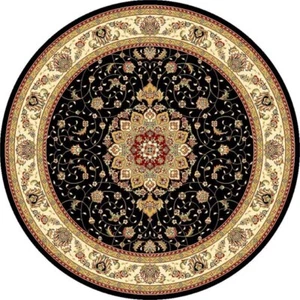 Safavieh Lyndhurst 4' Round Power Loomed Rug in Black and Ivory - Picture 1 of 1