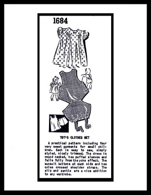 Dress Pattern Romper Slip Sunsuit Frock Marion Martin 1684 3 years UnPrinted - Image 1 of 4