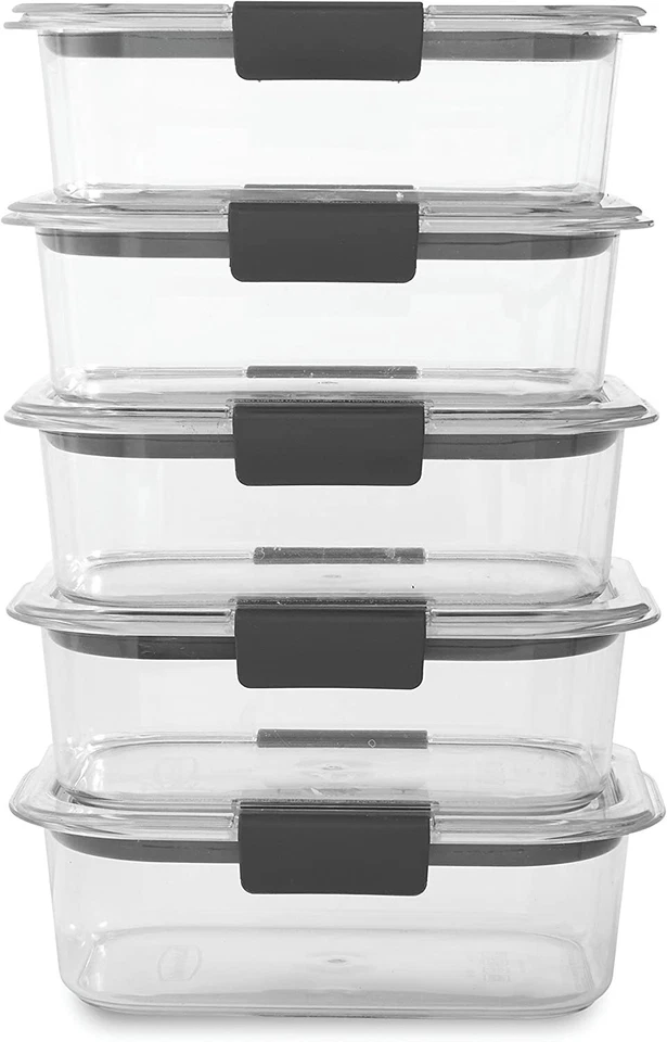 Rubbermaid Brilliance 5pk 3.2 Cup Airtight Food Storage Container Set