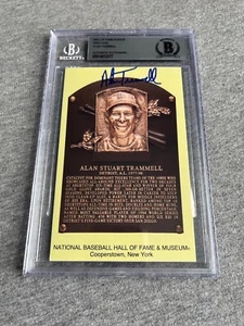 DETROIT TIGERS- ALAN TRAMMELL AUTOGRAPH HALL OF FAME PLAQUE CARD BECKETT SLAB #2 - Picture 1 of 1