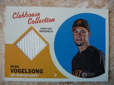 2012 TOPPS HERITAGE CLUBHOUSE COLLECTION RELIC#CCR-RV RYAN VOGELSONG JERSEY CARD - Image 1 of 2