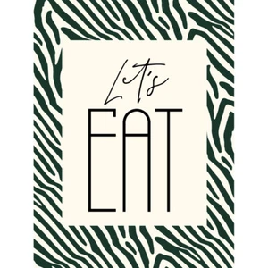 Küche Zebra Lets Eat Typografie Leinwand Wandbild Kunstdruck Poster - Bild 1 von 6