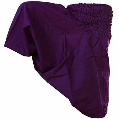 Alibaba Gypsy Purple Trousers Yoga Harem Pant Baggy Indian Cotton Solid Pants US - Image 1 of 4