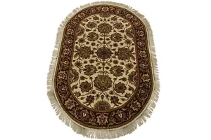 Agra Rug 3’2” x 5’1” Ivory Wool Traditional Hand-Knotted Oriental Carpet - Picture 1 of 12