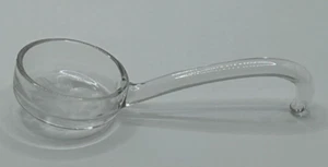 Cuchara condimento mayonesa de vidrio vintage con mango curvo grabado floral - Imagen 1 de 5