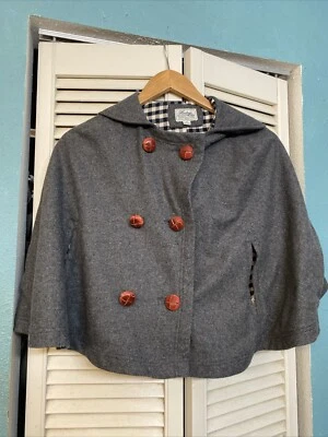 Heritage 1981 Mujer Capa Abrigo Lana M Gris Disfraz Vintage Foto 1 de 4