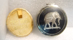 antique 1940-50's Siam ELEPHANT Sterling Compact/mirror/puff Bankok Nakon 5cm - Picture 1 of 10
