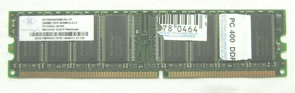 RAM 256Mb 184 Pin NT256D64S88C0G-5T DDR, 400MHz, PC-3200, CL3, Non-Ecc, 2.5V - Image 1 of 4