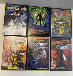 Super Hero Cartoon Animation DVD Lot of Spiderman, Batman, TMNT, X-Men - Picture 1 of 24
