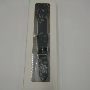 Apple Watch band 42mm Leather Black Floral Spring - Picture 1 of 5