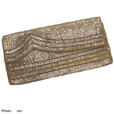 Bolso clutch vintage LA Regal Products lentejuelas americanas hecho en Japón  Foto 1 de 4