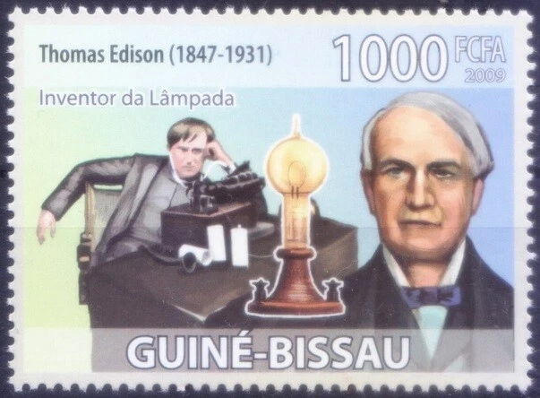 Guinea Bissau 2009 MNH, Thomas Edison Invented light bulb, Science  - Image 1 of 1