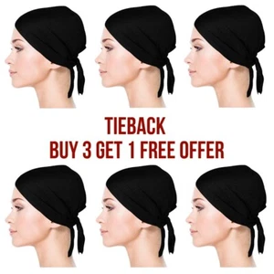 Premium Women Under Scarf Hijab TIE BACK Bonnet Cap Stretchy High Quality - Picture 1 of 22