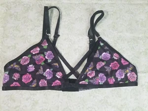 Hot Topic Large Bralette Floral Black Straps - Picture 1 of 5