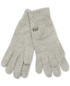 MICHAEL Michael Kors Tubular Ribbed Gloves Women's Pearl Gray Heather Pull On - Picture 1 of 12