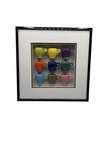 Carlos Silva signiert Jahrhunderte Tonarbeiten Kunst Handarbeit Tassen Schattenkasten Miniatur - Bild 1 von 7