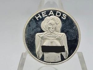 1oz .999 Feinsilber "HEADS / TAILS" Kunstmedaille **VINTAGE** - Bild 1 von 2