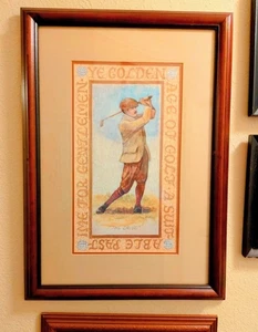 "The Drive – Le Golfeur Vintage Golf Print Framed Arnie R. Fisk Golden Age Décor - Picture 1 of 3