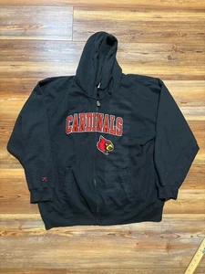 Vintage Y2K University of Louisville Cardinals Full Zip Hoodie Size 3XL - Picture 1 of 6