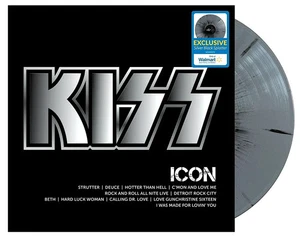 KISS ICON Silver Black Splatter Vinyl Walmart Exclusive Rare Sealed NEW - Picture 1 of 7