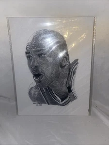 8.5”x11” Michael Jordan Pencil Drawing 1998 By Frank Nareau - Picture 1 of 4
