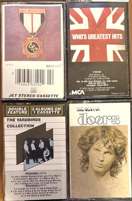 4 CASSETTE TAPE ROCK LOT - THE WHO/YARDBIRDS/ELO/THE DOORS - VG+/VG+ - Image 1 of 3