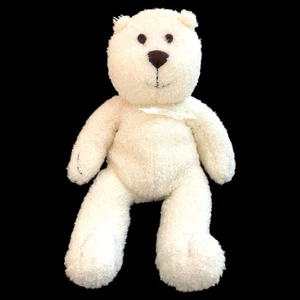 Baby Gap Brannan White Bear Plush 13" Sits Up Brown Stitched Nose Eyes Vtg 2001 - Picture 1 of 6