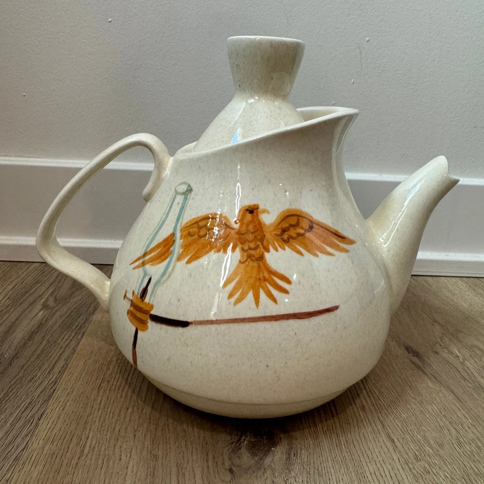 Red Wing USA Ceramic Hearthside Teapot Pitcher Cream Farmhouse MCM 60's EUC - Image 1 of 4