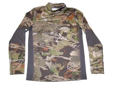 Camisa ajustada de manga larga Under Armour para niños talla grande YLG Coldgear Forest camuflada Foto 1 de 4