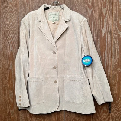 NWT St Johns Bay Washable Suede Womens 2X Extra Grande Blazer Jacket BrownTan - Image 1 of 4