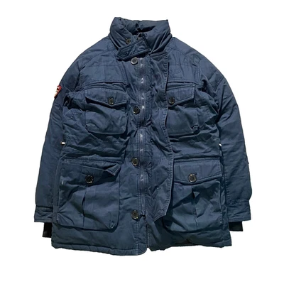 Chaqueta Bomber Triple Fat Goose Plumón Rellena Azul Marino Para Hombre Grande Foto 1 de 4