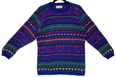 Suéter Alfred Dunner Vintage Estilo Coogi Geométrico Memphis Años 80 Hip Hop Mujer Foto 1 de 4