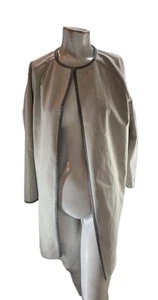 Chaqueta para mujer Lafayette 148 New York pequeña gris sarga plumero swing algodón - Imagen 1 de 8