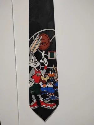 Винтажный мужской галстук Space Jam 1996 Looney Tunes Warner Bros мультфильм галстук 90-е - Изображение 1 из 4