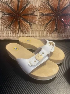 Sandalias Dr. Scholl’s Original Madera Deslizables Blancas Talla 7 Mujer - Imagen 1 de 5