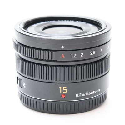 Panasonic LEICA DG SUMMILUX 15mm F/1.7 ASPH. Black (MFT) #196 -Near Mint- - Image 1 of 4