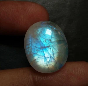 29.95 Ct Natural Oval Cabochon Rainbow Moonstone AAA Quality Loose Gems 22x18 MM - Picture 1 of 7