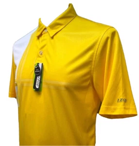 IZOD PerformX Slim Fit Mens short sleeve golf polo shirt Medium wicking yellow - Picture 1 of 3