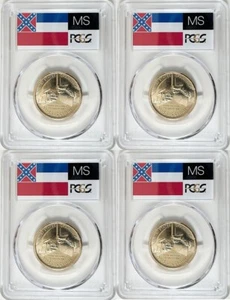 2023 P & D Pos A & B Mississippi Innovation Dollar PCGS MS 66 State Flag 4 Coin - Picture 1 of 2
