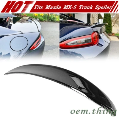 Fits Mazda MX5 MX-5 Miata ND 2DR P Type Trunk Spoiler Painted Glossy Black - Image 1 of 4