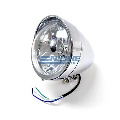 Deep Classic Hooded Cruiser Motorcycle Headlight Assembly Unit - Image 1 of 4