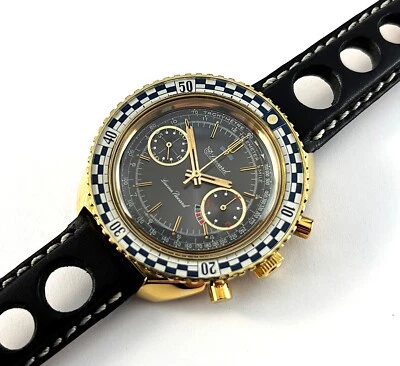 Reloj Hombre Vintage Luccard Lucien Piccard Tono Dorado Cronógrafo Valjoux 7733 Foto 1 de 4