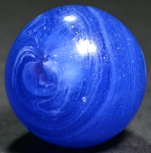 Greiner Antique German Handmade Marble Early 1860s Cobalt Planet 24.0mm 15/16'' - Bild 1 von 12