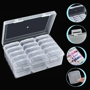 12-30PCS Clear Plastic Bead Storage Box Containers with Lid for Jewelry Craft - Picture 1 of 23