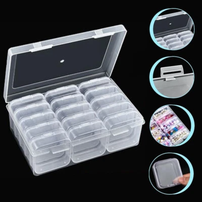 12-30PCS Clear Plastic Bead Storage Box Containers with Lid for Jewelry Craft - Image 1 of 4