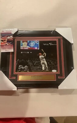 Matt Stairs autograph signed Phillies 08 NLCS Home Run 8x10 photo framed JSA - Image 1 of 4