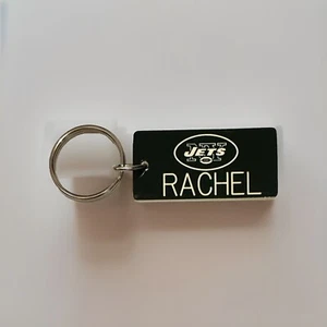 New York Jets Rachel Keychain Name Tag Plate NFL Plastic One Sided - Picture 1 of 1